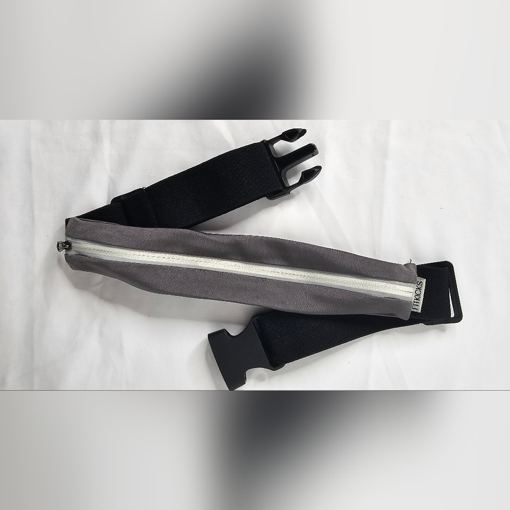 FITKICKS Unisex women’s Men's Gray & Black Waist Fanny Belt Bag - Picture 4 of 7